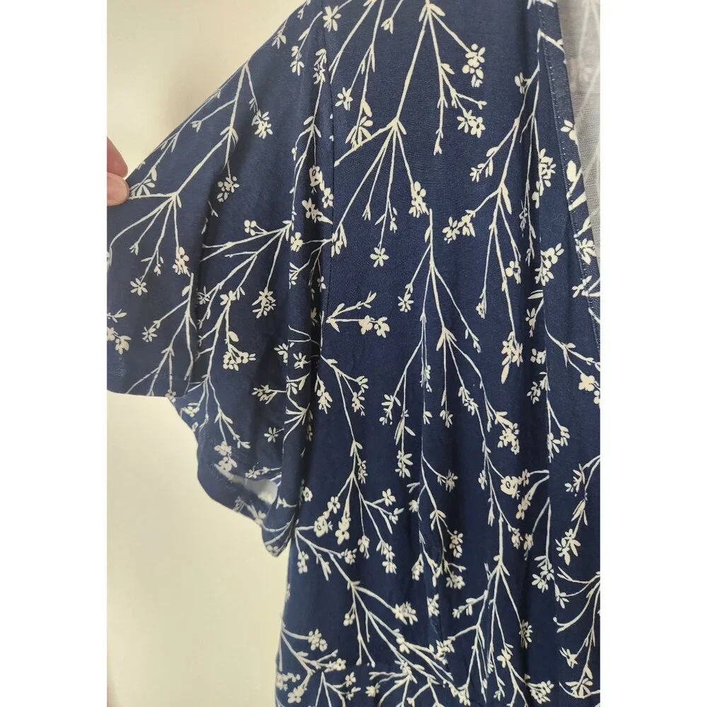 41 Hawthorn Women's Sz. 2X Blue Floral Short Sleeve Dress NWT